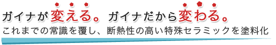 ガイナが変える。ガイナだから変わる これまでの常識を覆し、断熱性の高い特殊セラミックを塗料化